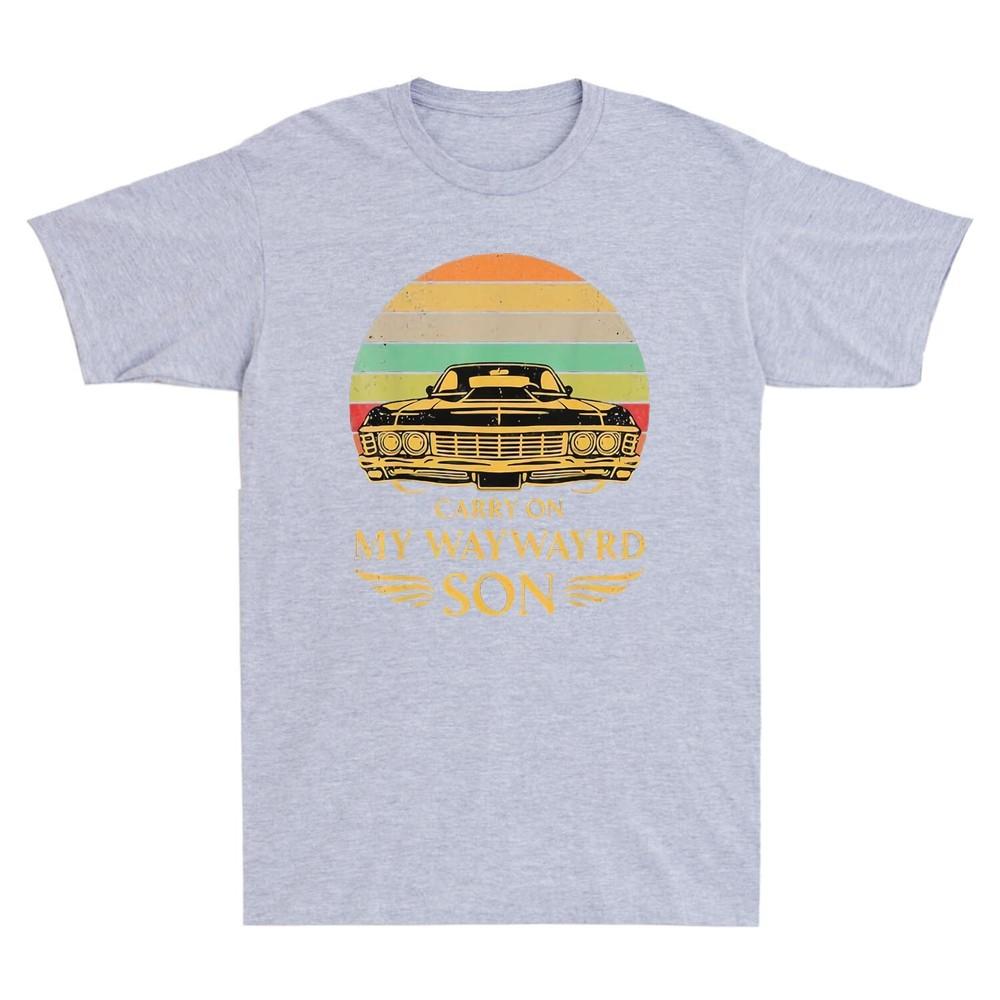 Carry On My Waywayrd Son Car Sunset Vintage Unisexs Short Sleeve T Shirt Funny Tee