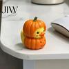 Resin Art for Home Entrance Halloween Pumpkin Duck Ornament, Stacked Yellow Handmade Desktop Crafts Figurines, Cute Mini Decor Party Decorations