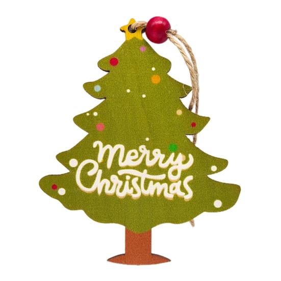 Christmas Wooden Ornaments Vintage Snowman Reindeer Santa Gingerbread Man Christmas Tree Hanging Decoration for Winter Home Decor