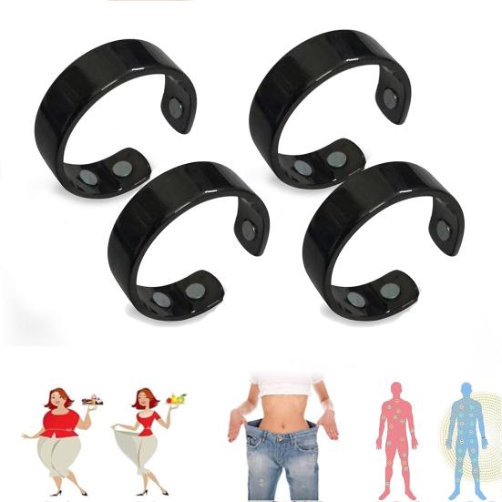 4Pcs Magnetic Therapy Rings Ultralight Comfort Fit Arthritis Pain Relief Stop Snoring Calming Ring for Women Men