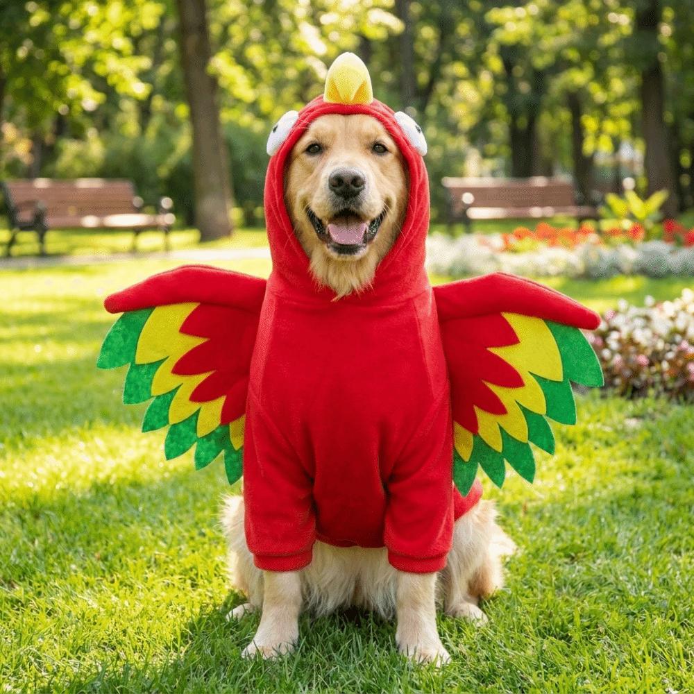 3D Cartoon Turkey Pet Costume Wings Plush Dog Coat Cosplay Outfit Turkey Cosplay Clothes Pet Party