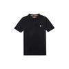 Solid Color Button Short Sleeve Polo Shirt Men Tops Black A6R29001