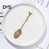 Heavy Duty Tea Scoop Engraved Flower Pattern Hard Ice Cream Dessert Scoop Scooper