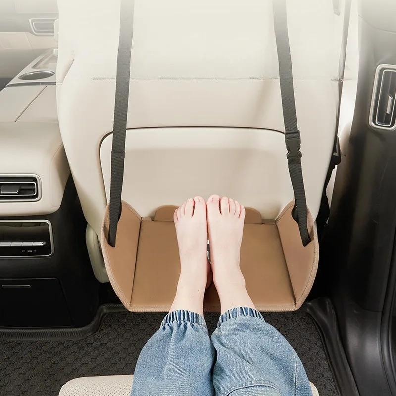 Милый дизайн медведя, портативная подставка для ног на заднее сиденье автомобиля, регулируемые ремни, автомобильная подставка для ног для комфорта в бизнесе и путешествиях
