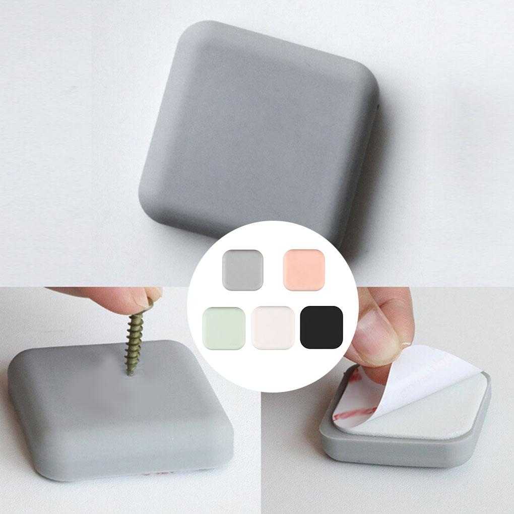 Квадратный дверной стопор, силиконовый, однотонный, съемный, 9 мм, клейкий, без перфорации, защитный чехол для стены офиса, холодильника