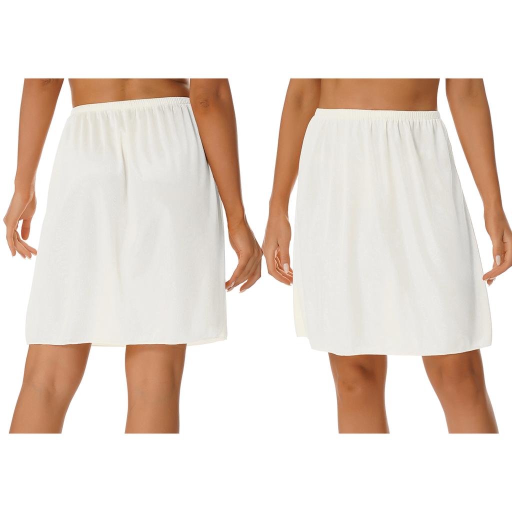 Женская однотонная нижняя юбка с эластичной резинкой на талии, внутренняя юбка-миди, длинная нижняя юбка