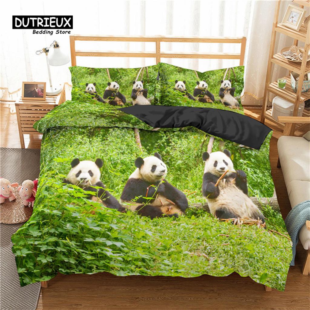 Детский милый комплект постельного белья с животными Твин Кинг для мальчиков девочек подростков 3D принт панды пододеяльник микрофибра пододеяльник декор спальни