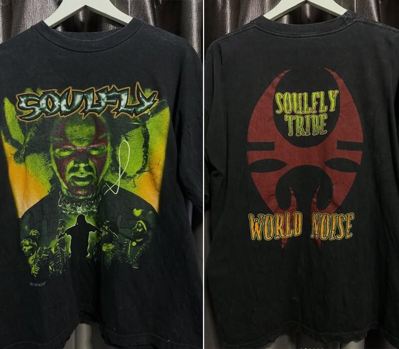 Футболка унисекс Soulfly 90-х Tribe World Noise Ретро Стиль Черная 2-сторонняя NH20991