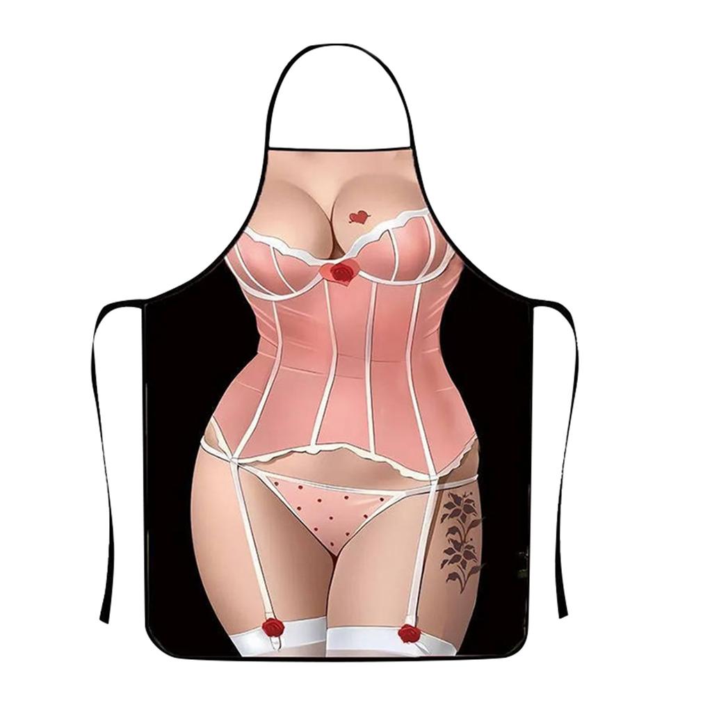 Funny And Quirky Printed Apron For Home Use, High-appearance-level Printed Kitchen Waterproof Apron.