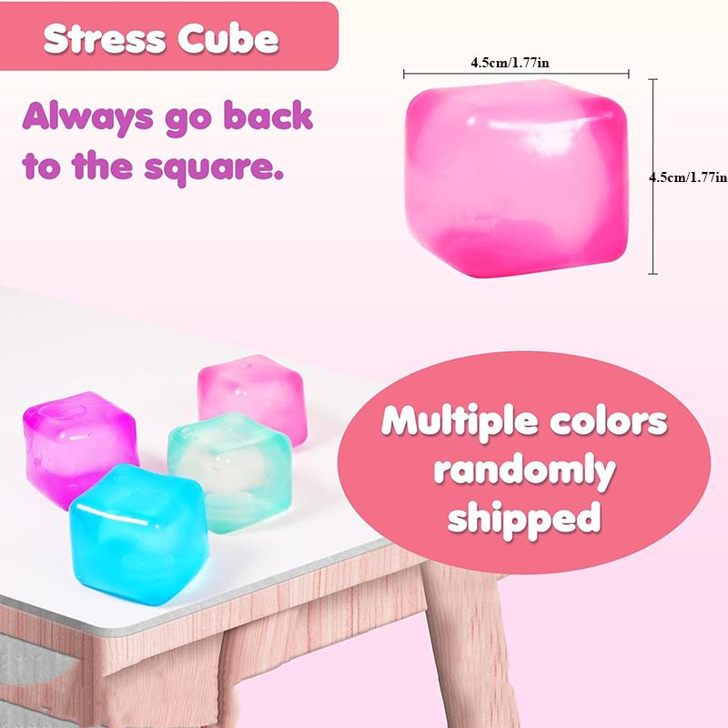 4 Colors Soft Ice Cubes Squishy Toys Stress Relief Balls Slow Rebound Sensory Fidget Toy For Kids Party Favors Birthday Gifts