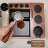 Espresso Knock Box, Espresso Accessory Organizer Box, 51mm-58mm Tamping Station Base, 9-in-1 Storage Wooden Espresso Tamper Mat, Tamper Stand,