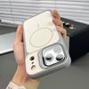 Магнитный держатель-чехол с пленкой для линз iPhone 17 - Двухцветный, с ощущением кожи, полное покрытие