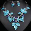 BLINGBAY Women's Jewelry Set Necklace Earrings Set Elegant Lady Splendid Charming Wedding Dress Accessories Leaf Shape Gemstone Jewelry