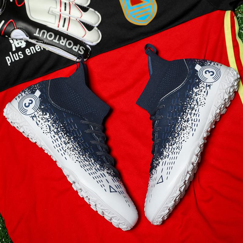 Новые высококачественные амортизирующие противоскользящие износостойкие высокие кеды для детей и взрослых с короткими шипами для уличного футбола