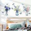 Романтичные фиолетовые цветы зеленая ваза для растений бабочка спальня гостиная украшение дома настенные наклейки