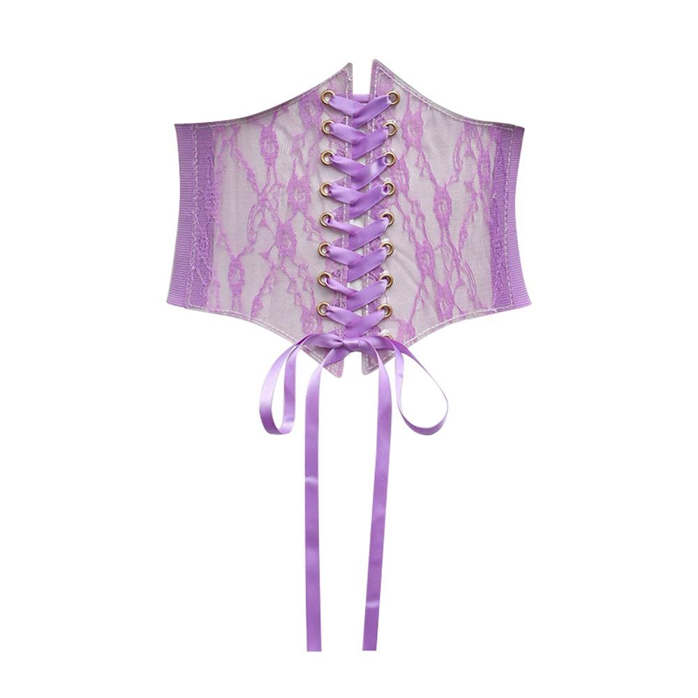 Flower Embroidery Silk Elastic Cummerbunds PU Leather Waist Bands  For Women Lady Girl Bridal