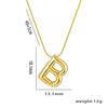 Stainless Steel Gold Color Chunky Alphabet Balloon Bubble Initial Letter Pendant Necklace for Women Charm Necklace Jewelry Gift