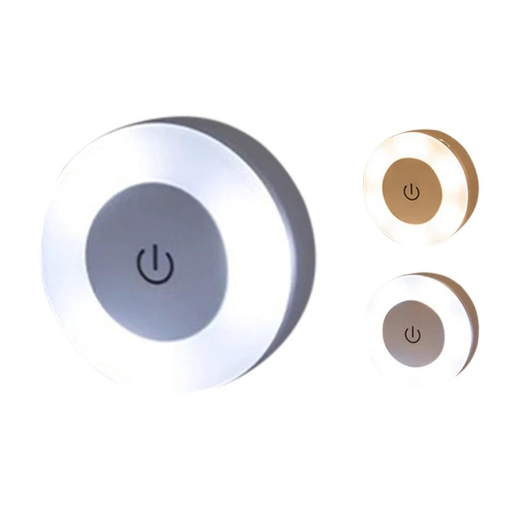 Светодиодный чувствительный ночник, 1 режим, перезаряжаемый через USB магнитный цоколь, настенный светильник, круглый портативный светильник для украшения дома