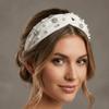 Заколка-обруч с жемчужной головкой, однотонная, барочная, винтажная, с rhinestone и жемчугом, для взрослых
