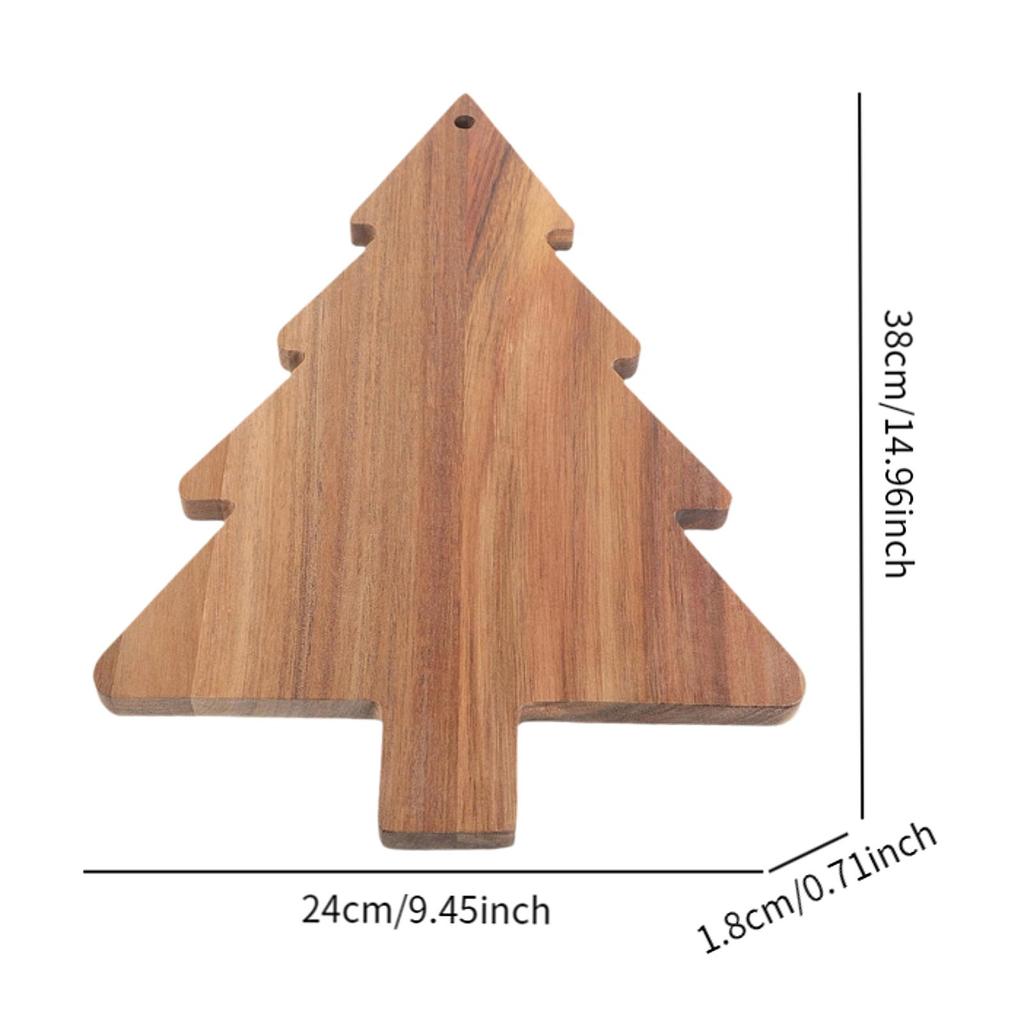 Christmas Tree Shaped Wood Cutting Board for Kitchen, Christmas Tree Wooden Serving Tray