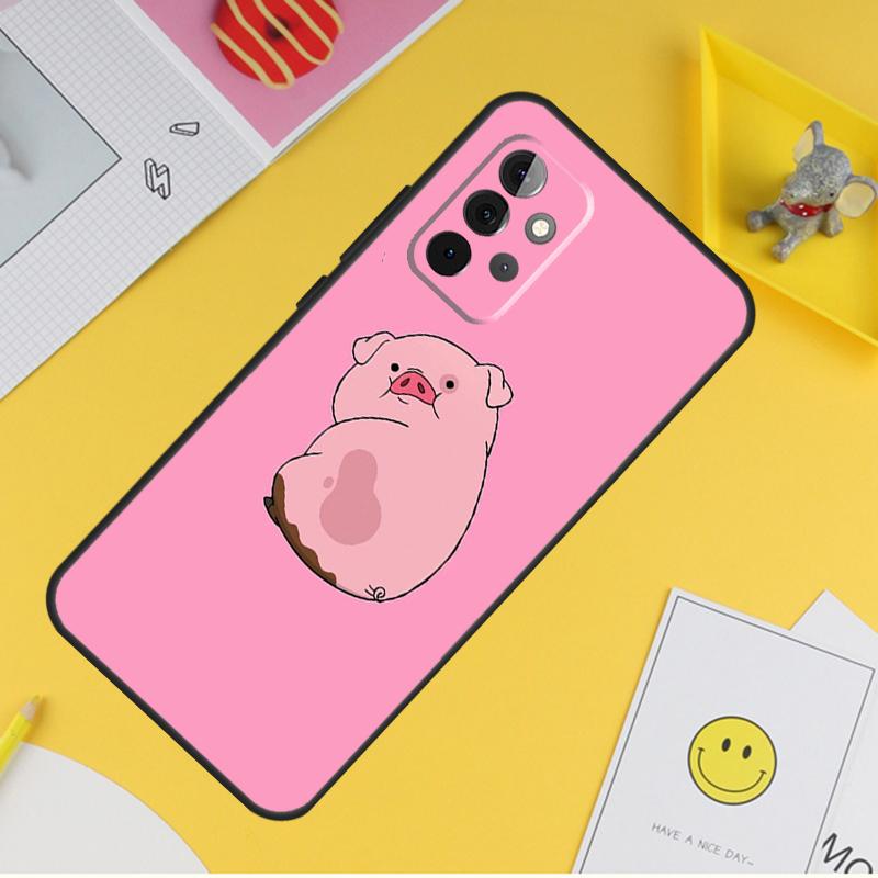 Cartoon Pig Case For Samsung Galaxy A55 A35 A25 A15 A51 A71 A12 A32 A52 A13 A33 A53 A14 A34 A54 Coque