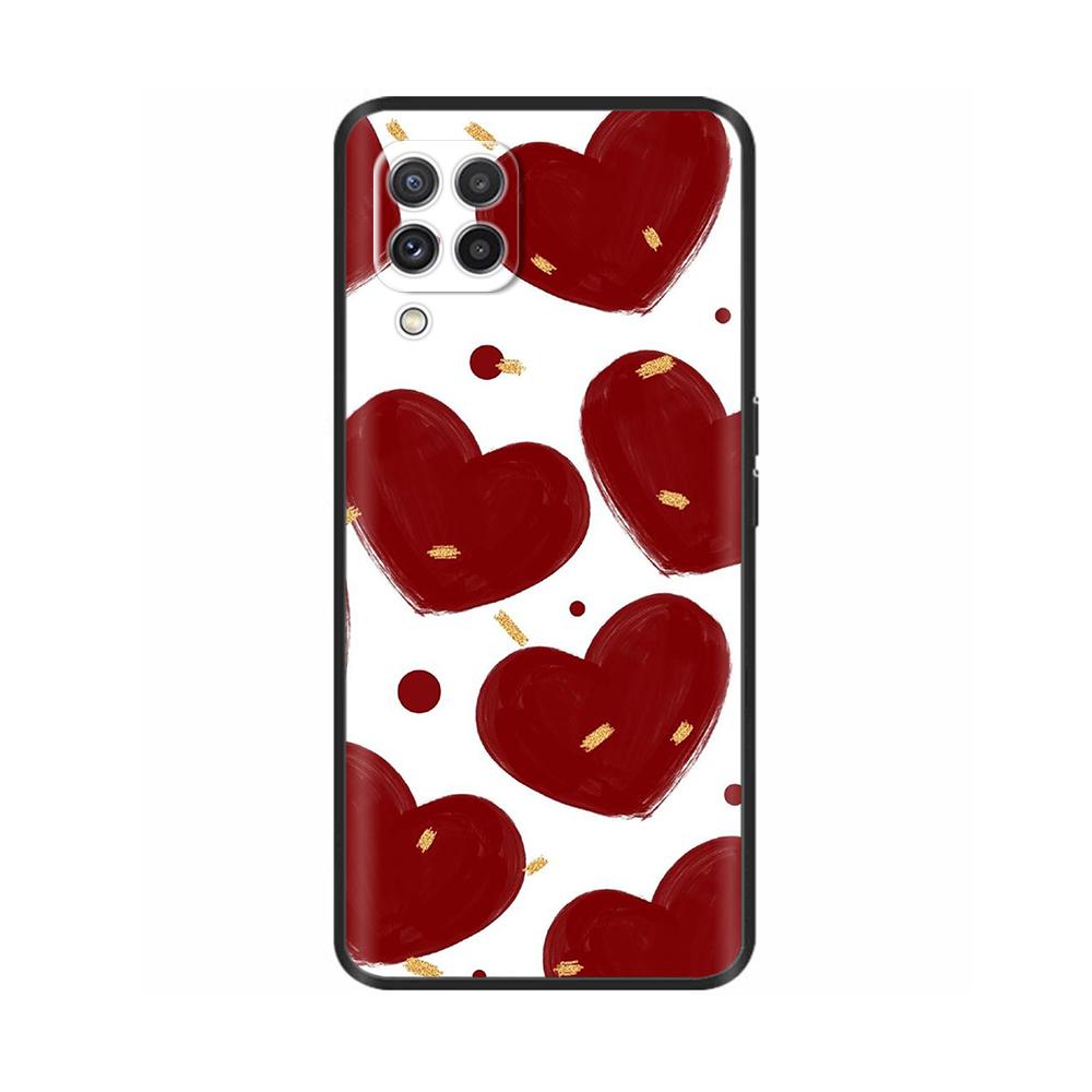 Для Samsung Galaxy A12 Чехол Мягкий Любовное Сердце Мягкий Жидкий Силикон Задние Крышки Для Samsung A12 Чехол GalaxyA12 A 12 Защитный Чехол