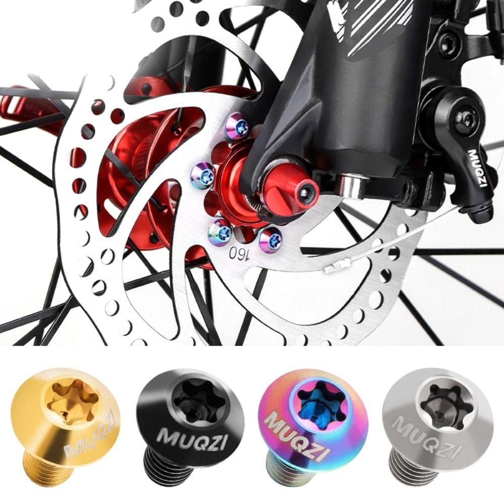 6pcs M5 X 10mm Bike Disc Brake Rotor Bolts Disc Brake Rotor Fixing Bolts Mountain Road Bike
