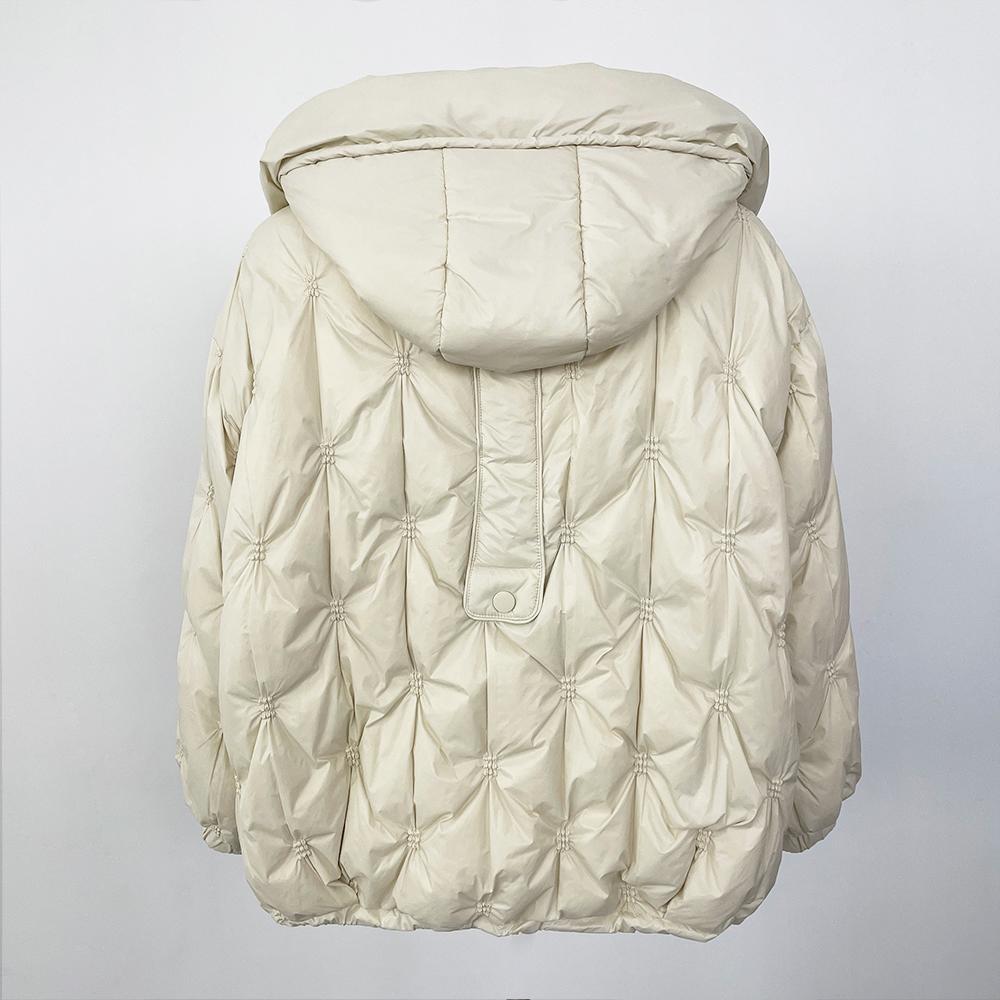 OFTBUY Осень-зима Корейский стиль Свободный теплый пуховик с капюшоном Женская куртка Утолщенная 90% Белая утиная пуховая куртка Пальто