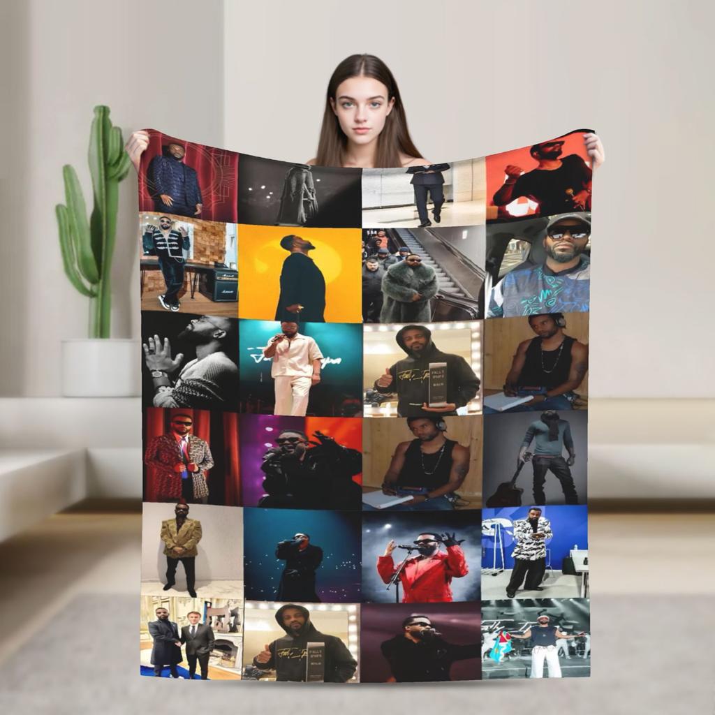 Fally Ipupa Congolese Singer Warm Soft Blankets Students Plush Throw Blanket Novelty Outdoor Flannel Bedspread Sofa Bed Cover