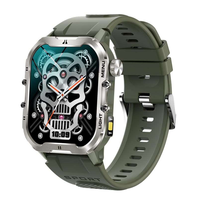 T26 Смарт-часы с фонариком, 1,96-дюймовым большим экраном, светодиодная подсветка, Bluetooth, вызов SOS, прочные спортивные смарт-часы для фитнеса