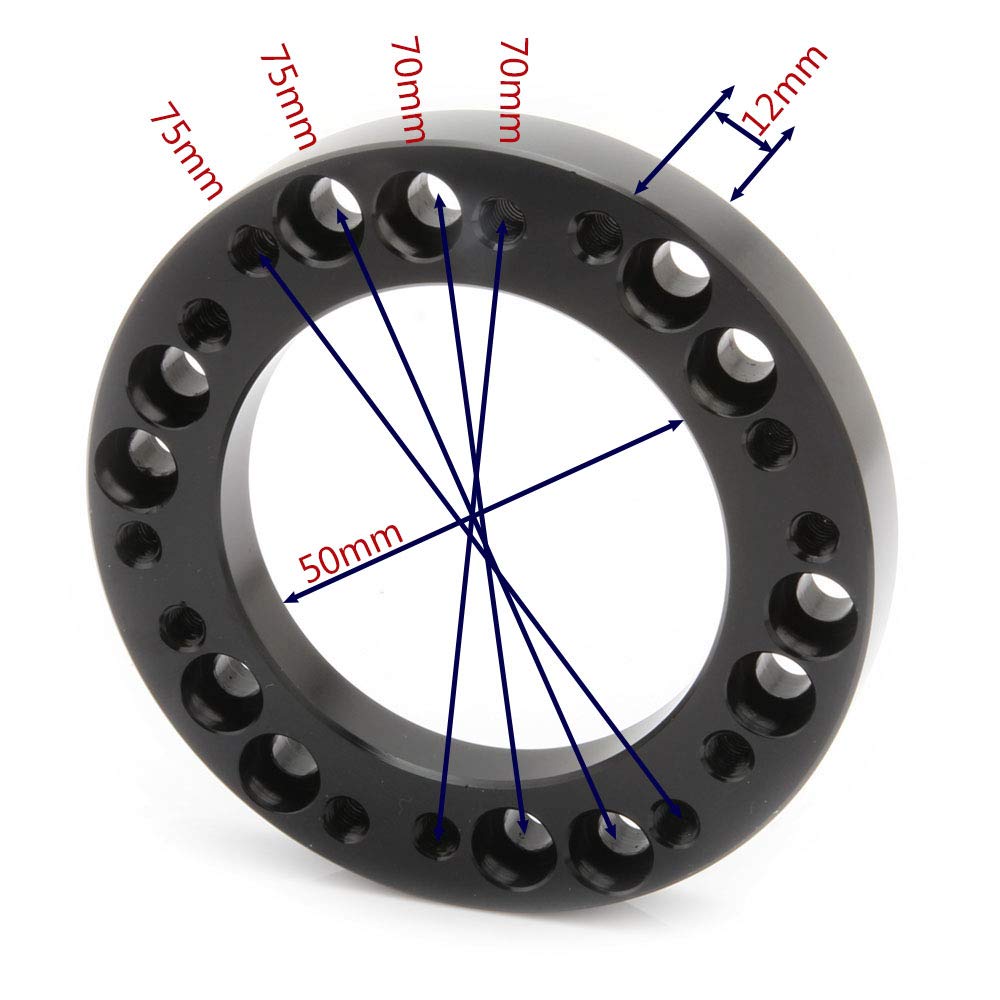 Steering Spacer Steering Hub Steering Adapter Aluminum 12mm Thick for MOMO OMP to NARDI Hub