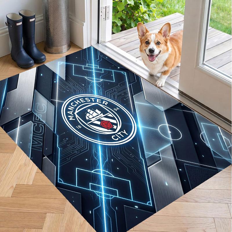 Soft Floor Carpet Manchester City Pattern Area Rug Decorative Mat For Home Room Decoration