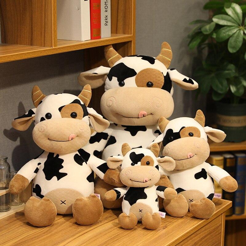 Cute Cattle Plush Toys Kawaii Simulation Milk Cow Plush Doll Stuffed Soft Pillow for Children Kids Birthday Gifts