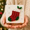 Winter Theme Decorative Painting Christmas Mosaic Art DIY Kit, Sea Glass Craft Santa Tree Handmade Holiday Home Decor Wreath Patterns, Seasonal