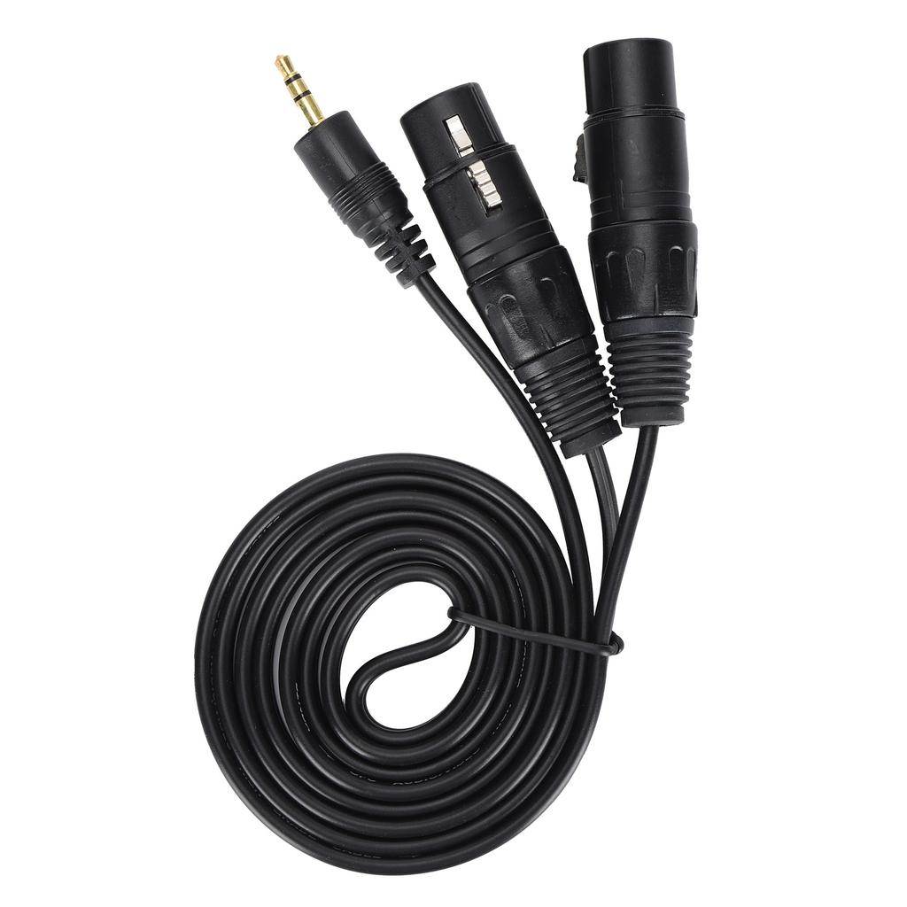 3.5mm Connector to Dual XLR Female Microphone Cable Connect Condenser Microphone Audio Line3.5XLR 1.5m