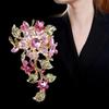 Banquet Crystal Flower Brooch Vintage Corsage Ornament Luxury Pin French Style Exaggeration Metal Rhinestone Brooch Women