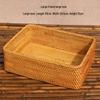 Japanese-Style Rattan Storage Basket: Rectangular, Multifunctional for Desktop, Toys, and Snacks
