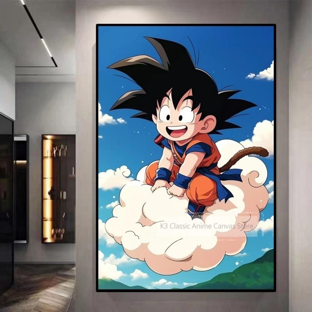 Dragon Ball Starry Night Tapestry Sun Wukong Super Saiyan Anime Hanging with Gokus Kamehameha Ideal for Otaku Bedroom Decor