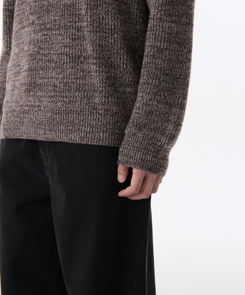 MUSINSA STANDARD Mixed Yarn Crew Neck Knit [Brown]