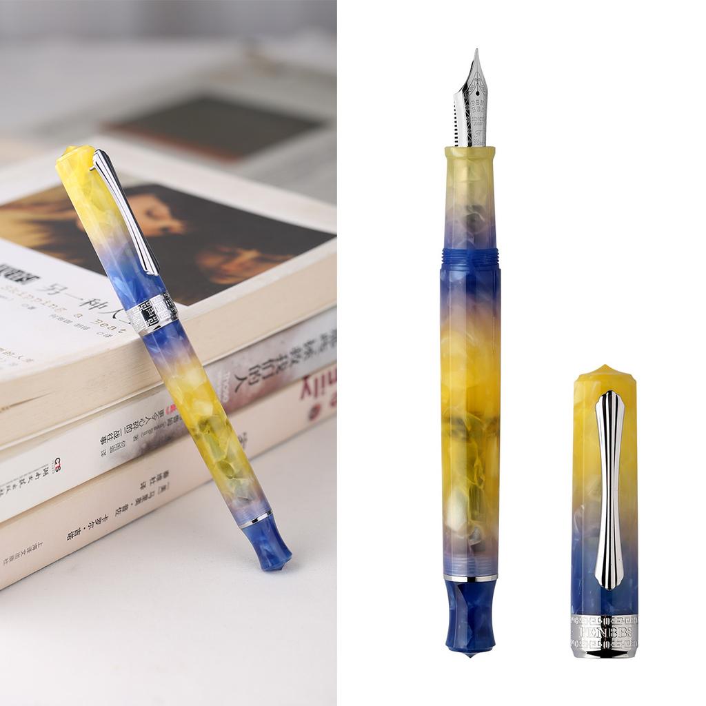 PENBBS 470 Вакуумная Заливка Перьевая Ручка Лезвие/Круглое Перо Ручка Большой Емкости Прозрачный Акрил Деловой Письменный Подарочная Ручка