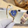 LP69 Французский Романтический Браслет Часы с Жемчугом Трехмерный Стеклянный Циферблат Сверкающий Дизайн с Алмазами Кварцевый Механизм Часы с Металлическим Браслетом