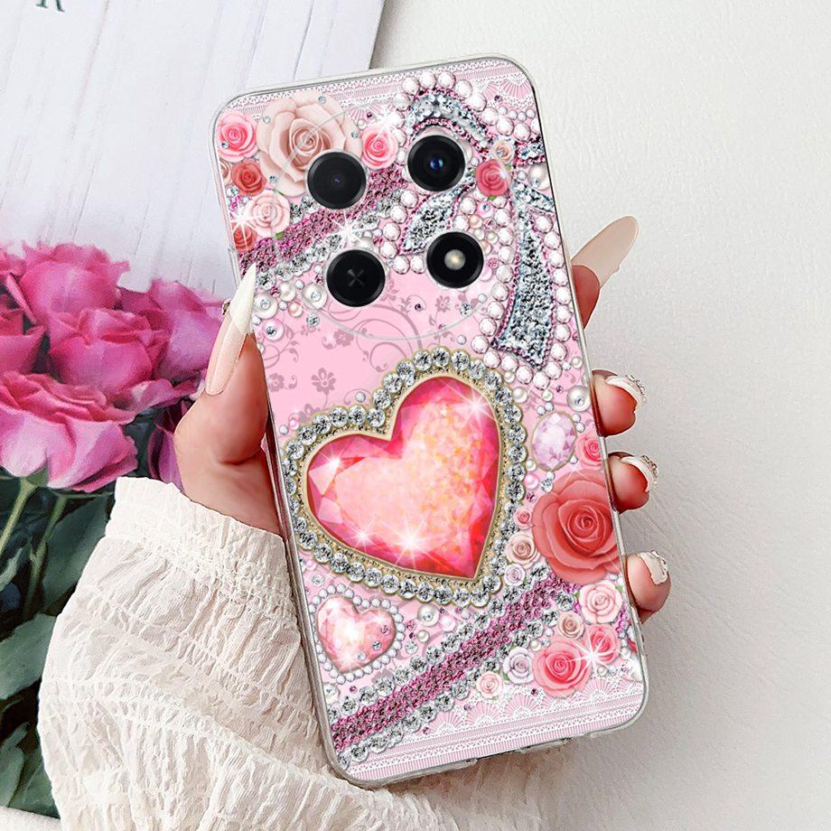 Для Huawei Nova 13i / Nova 12i 4G Задняя крышка Девчачий Модный Цветочный Бабочка Рисунок Чехол Мягкий ТПУ Прозрачный Тонкий Силиконовый Fundas