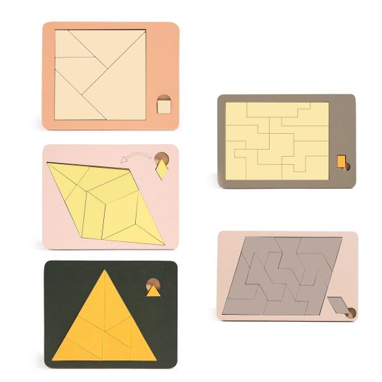 1/5 шт. Деревянная блочная головоломка Игра-вызов Исчезающий треугольник Прямоугольник Ромб Параллелограмм Игра-пазл Головоломка Игрушка