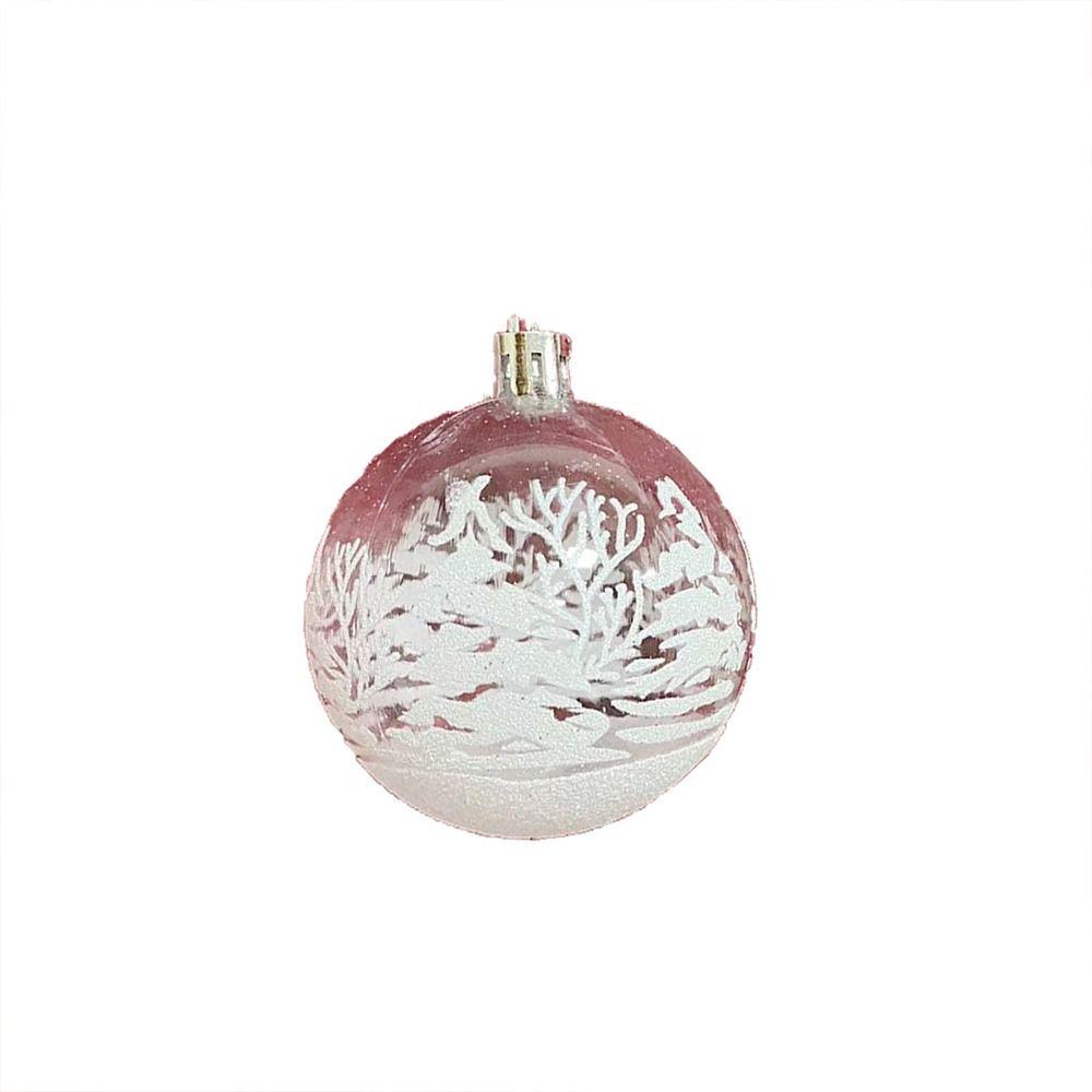 6pcs Clear Baubles Christmas Ball 6cm Hanging Ball Shatterproof Xmas Hanging Ornament Party Supply