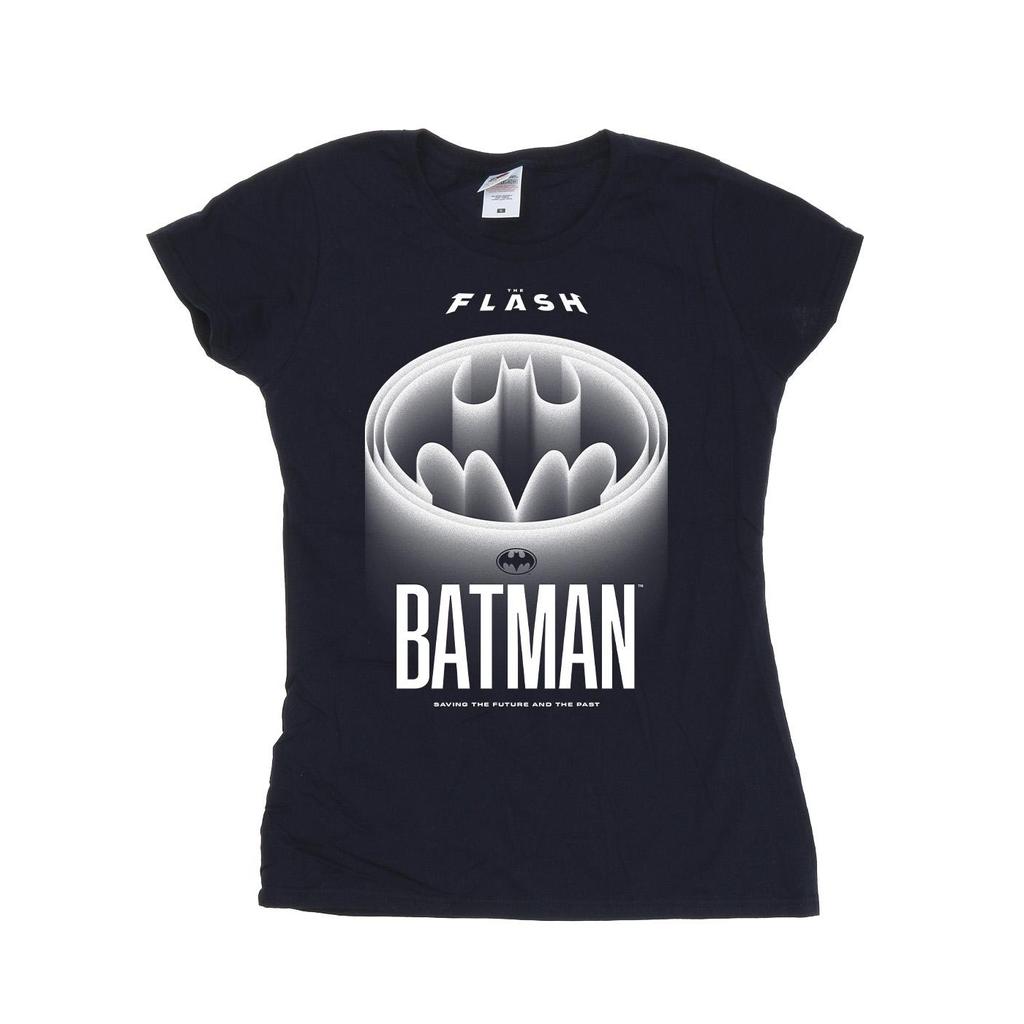 DC Comics Womens/Ladies The Flash Batman White Logo Cotton T-Shirt