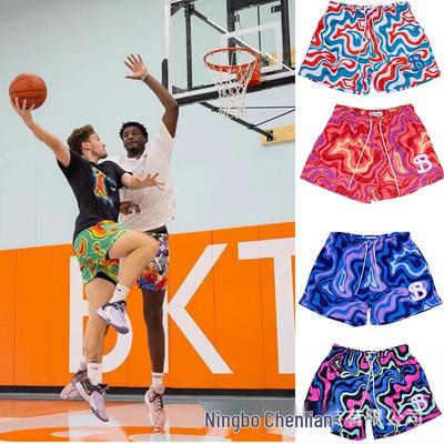 Американские мужские сетчатые быстросохнущие шорты до колена для баскетбола, бега, пляжа
