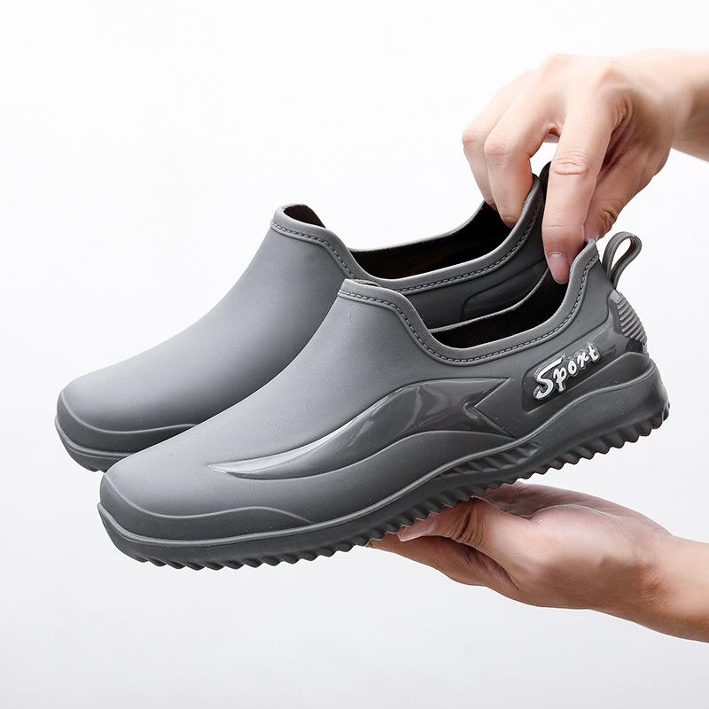 Low-top Rain Shoes, Water Shoes for Men and Adults, Warm and Waterproof Shoes, Shallow-mouth Overshoes, Non-slip Short Work Rubber Shoes