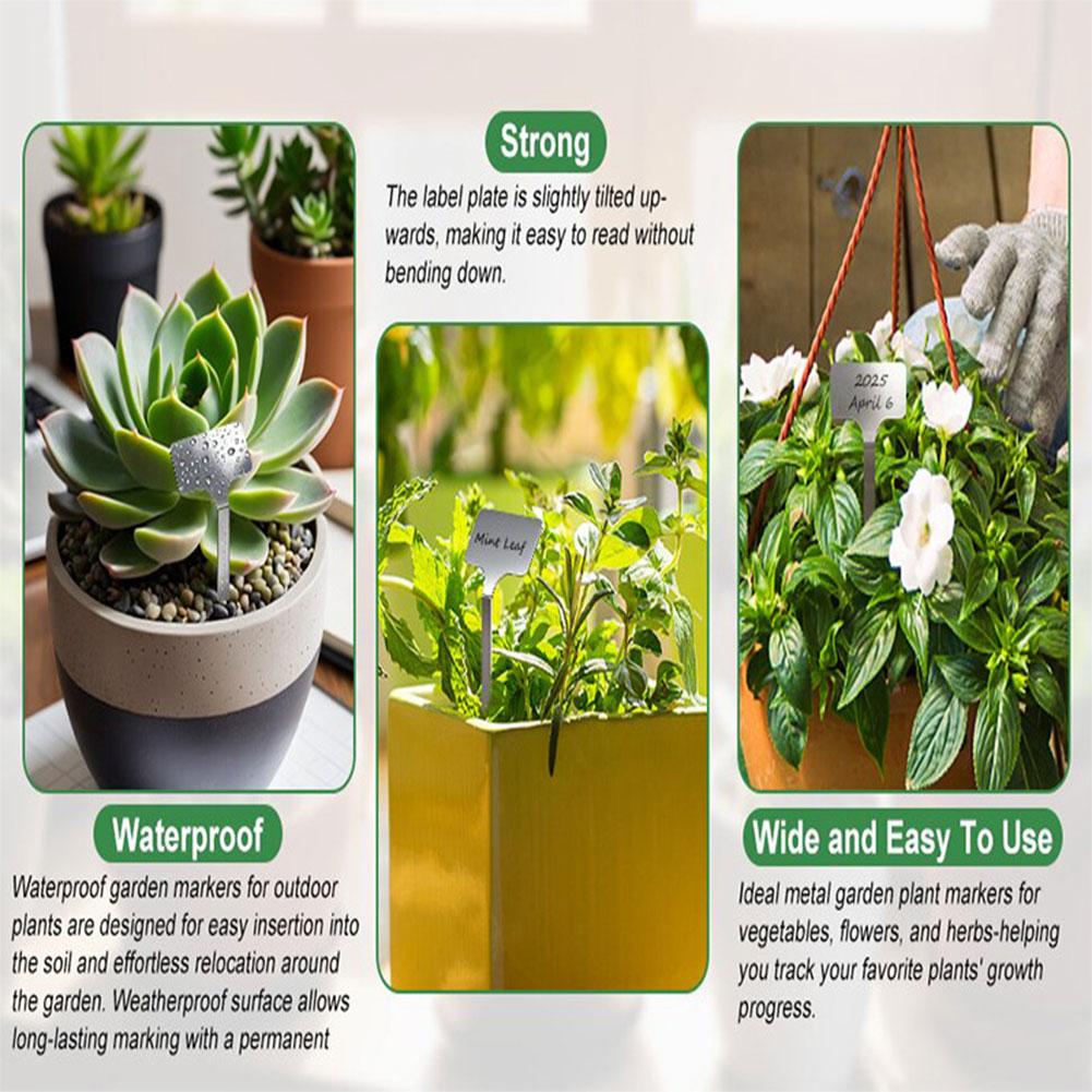 10 шт. Металлические бирки для растений, погодоустойчивые колышки для сада, маркеры для посадки, садоводства для овощей, цветов, семян, теплицы