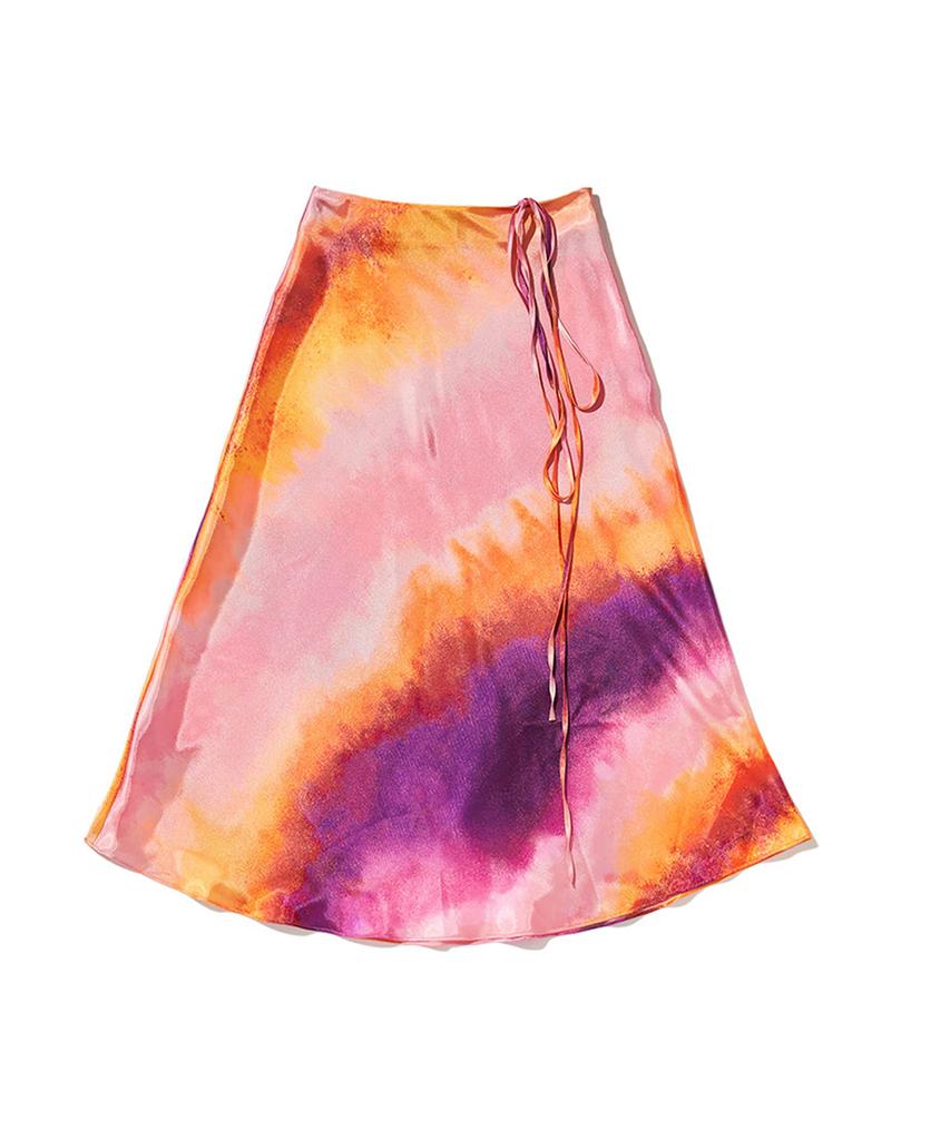 Ratsyu Lotsyou_Rainbow Sherbet Satin Skirt Orange