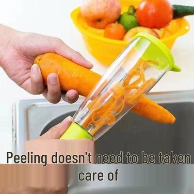 Многофункциональная овощечистка и нож для чистки овощей из нержавеющей стали с контейнером для хранения